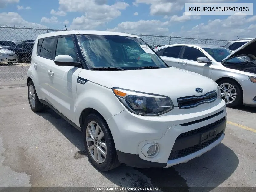 2018 Kia Soul + VIN: KNDJP3A53J7903053 Lot: 39960071