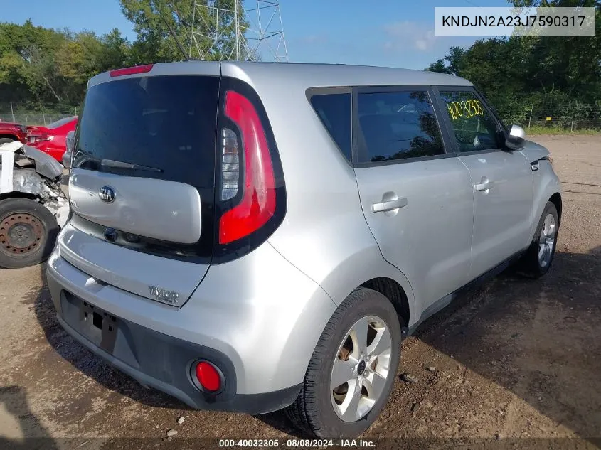 2018 Kia Soul VIN: KNDJN2A23J7590317 Lot: 40032305