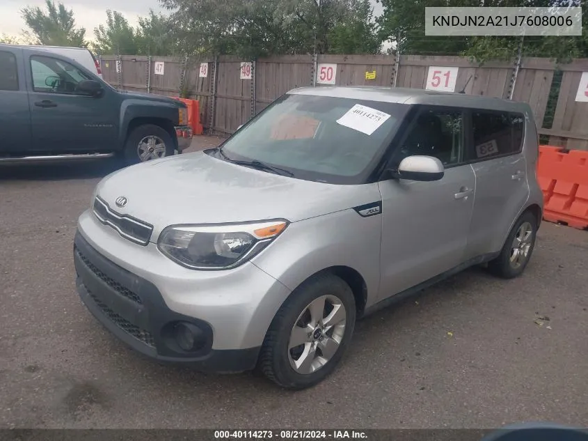 2018 Kia Soul VIN: KNDJN2A21J7608006 Lot: 40114273