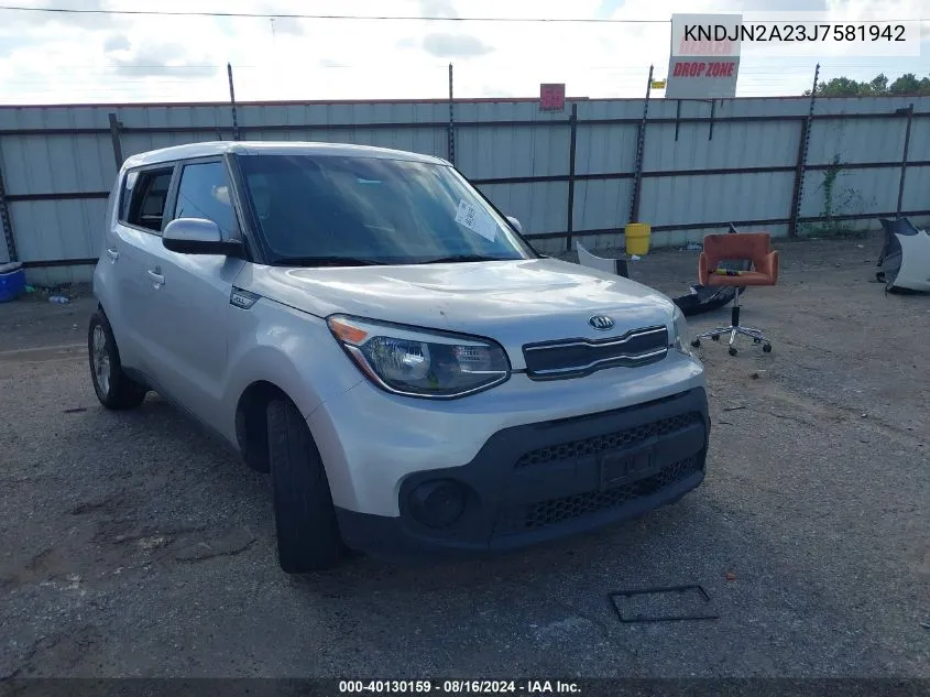 2018 Kia Soul VIN: KNDJN2A23J7581942 Lot: 40130159