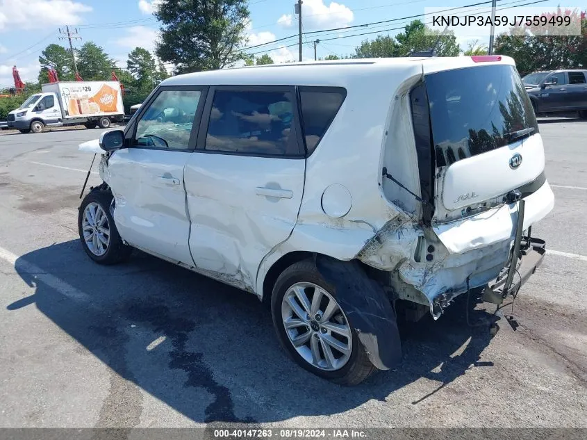 2018 Kia Soul + VIN: KNDJP3A59J7559499 Lot: 40147263