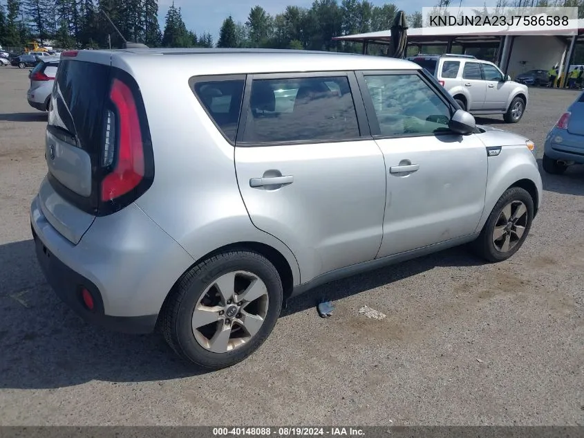 2018 Kia Soul VIN: KNDJN2A23J7586588 Lot: 40148088