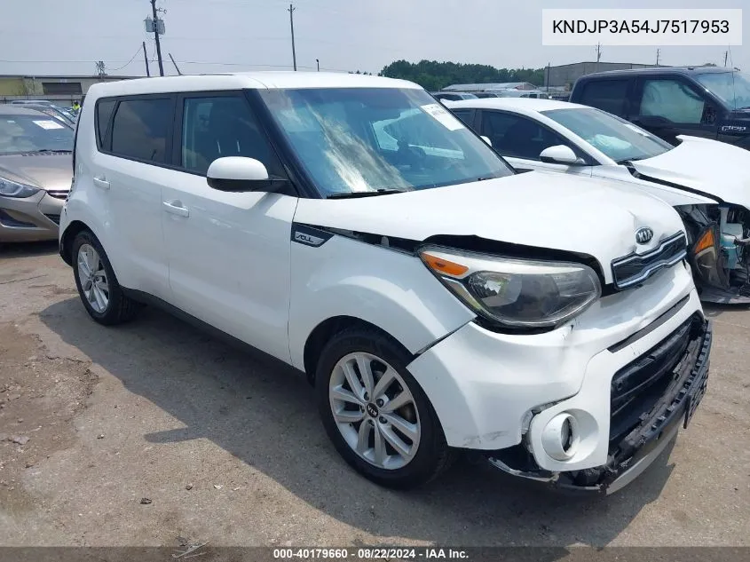 2018 Kia Soul + VIN: KNDJP3A54J7517953 Lot: 40179660