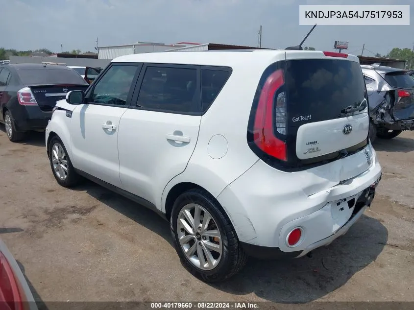 2018 Kia Soul + VIN: KNDJP3A54J7517953 Lot: 40179660