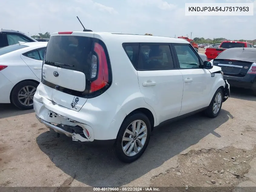 2018 Kia Soul + VIN: KNDJP3A54J7517953 Lot: 40179660