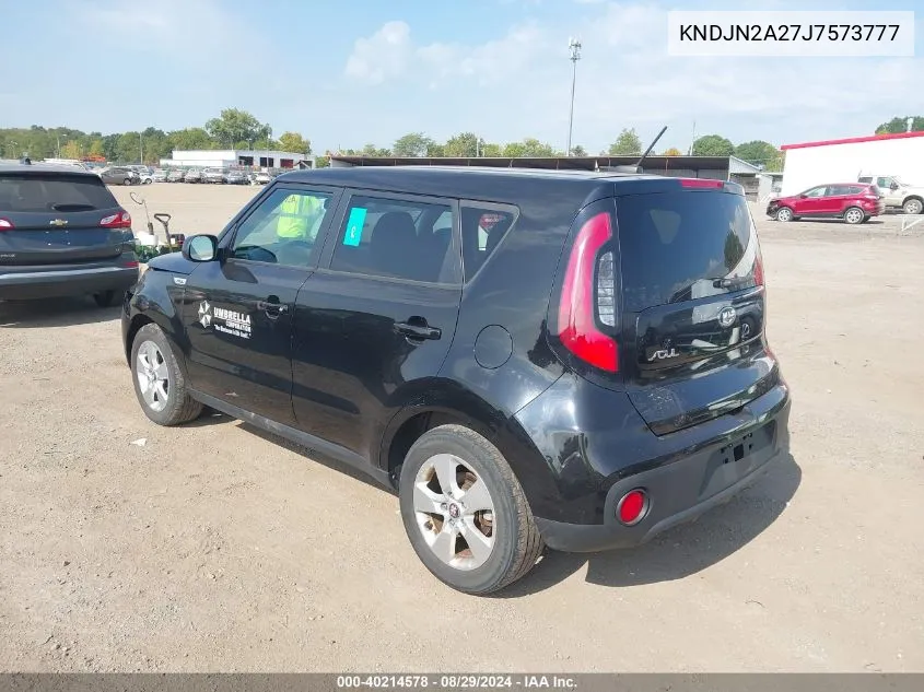 2018 Kia Soul VIN: KNDJN2A27J7573777 Lot: 40214578