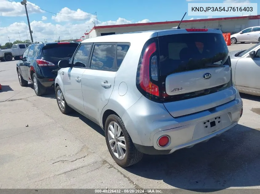 2018 Kia Soul + VIN: KNDJP3A54J7616403 Lot: 40226432