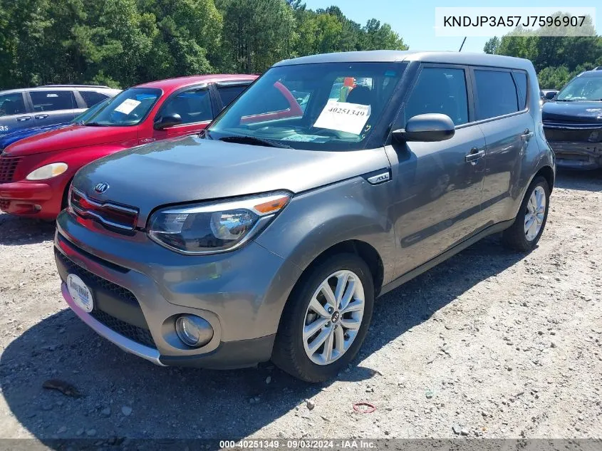 2018 Kia Soul + VIN: KNDJP3A57J7596907 Lot: 40251349