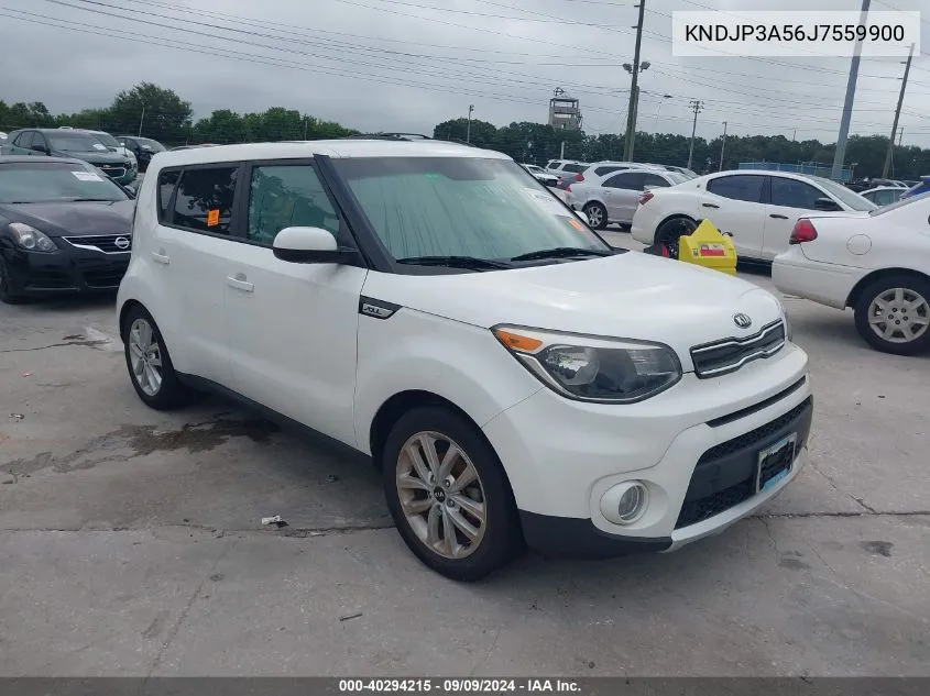 2018 Kia Soul + VIN: KNDJP3A56J7559900 Lot: 40294215