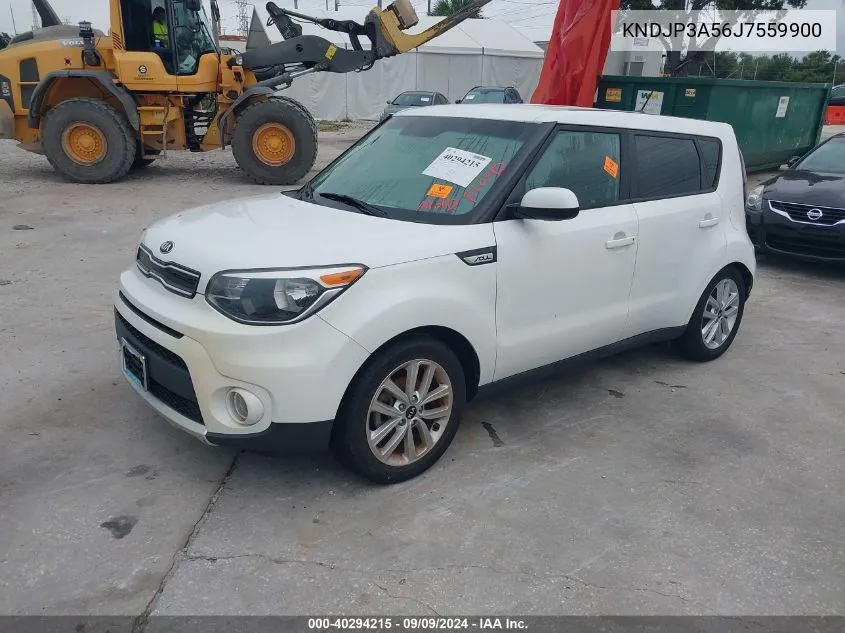 2018 Kia Soul + VIN: KNDJP3A56J7559900 Lot: 40294215