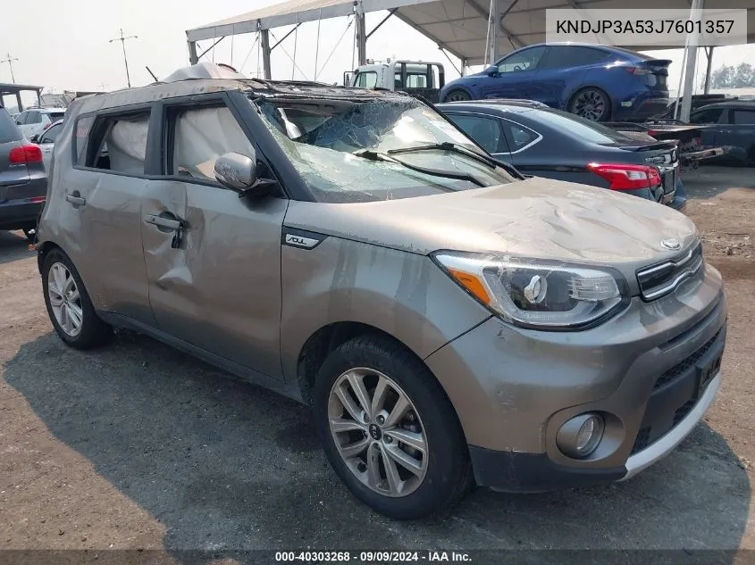 2018 Kia Soul + VIN: KNDJP3A53J7601357 Lot: 40303268