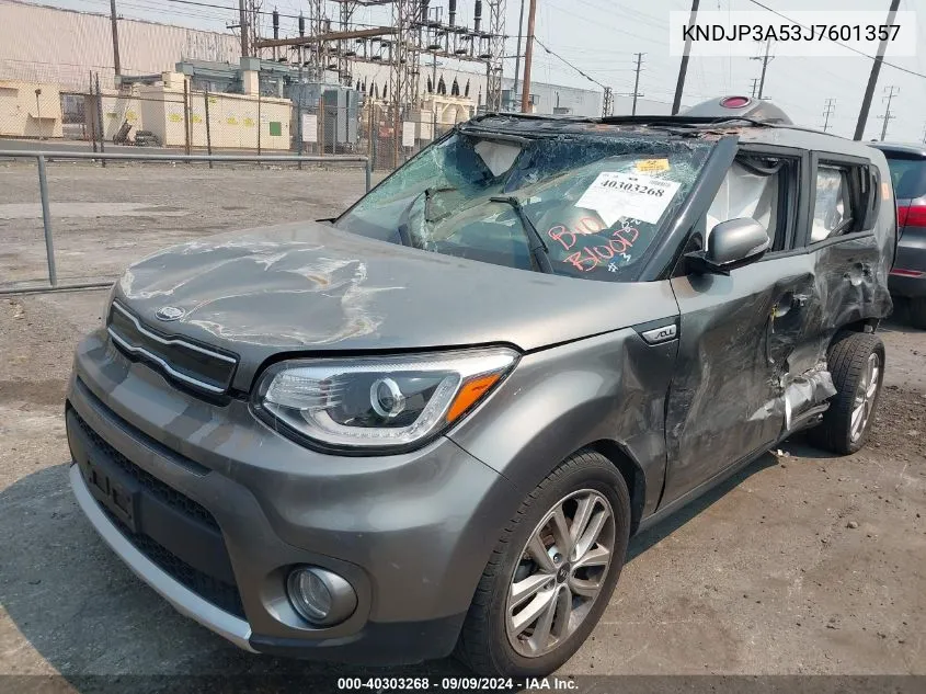 2018 Kia Soul + VIN: KNDJP3A53J7601357 Lot: 40303268