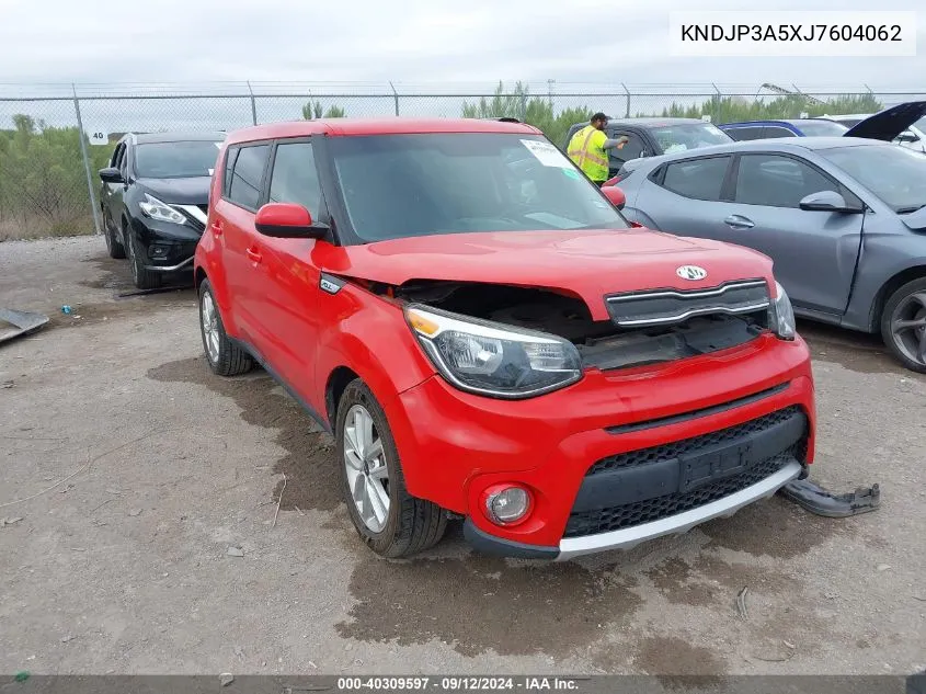 2018 Kia Soul + VIN: KNDJP3A5XJ7604062 Lot: 40309597