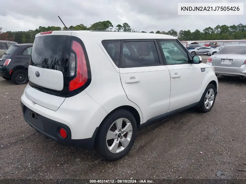 2018 Kia Soul VIN: KNDJN2A21J7505426 Lot: 40314112