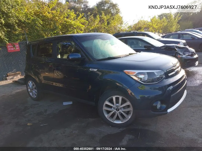 2018 Kia Soul + VIN: KNDJP3A5XJ7606927 Lot: 40352681