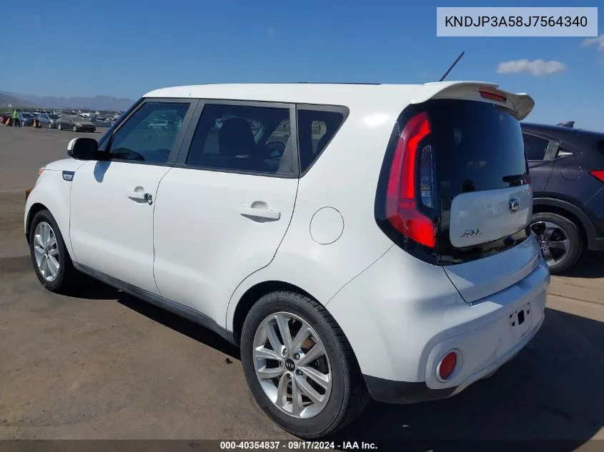 2018 Kia Soul + VIN: KNDJP3A58J7564340 Lot: 40354837