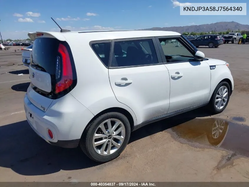 2018 Kia Soul + VIN: KNDJP3A58J7564340 Lot: 40354837