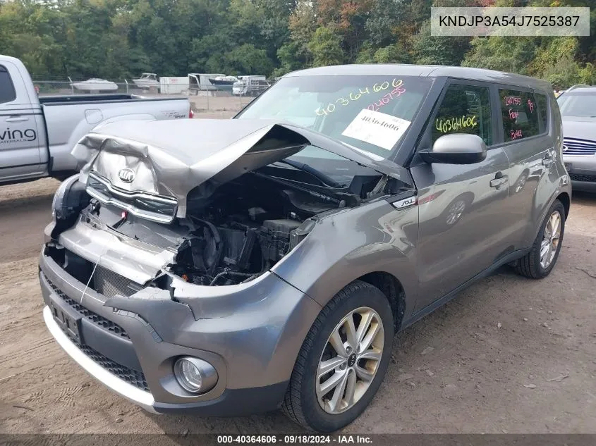 2018 Kia Soul + VIN: KNDJP3A54J7525387 Lot: 40364606