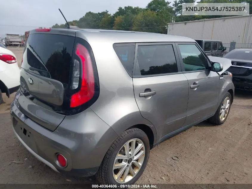 2018 Kia Soul + VIN: KNDJP3A54J7525387 Lot: 40364606