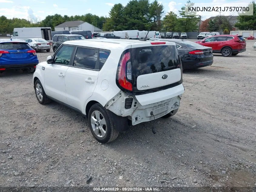 2018 Kia Soul VIN: KNDJN2A21J7570700 Lot: 40408829