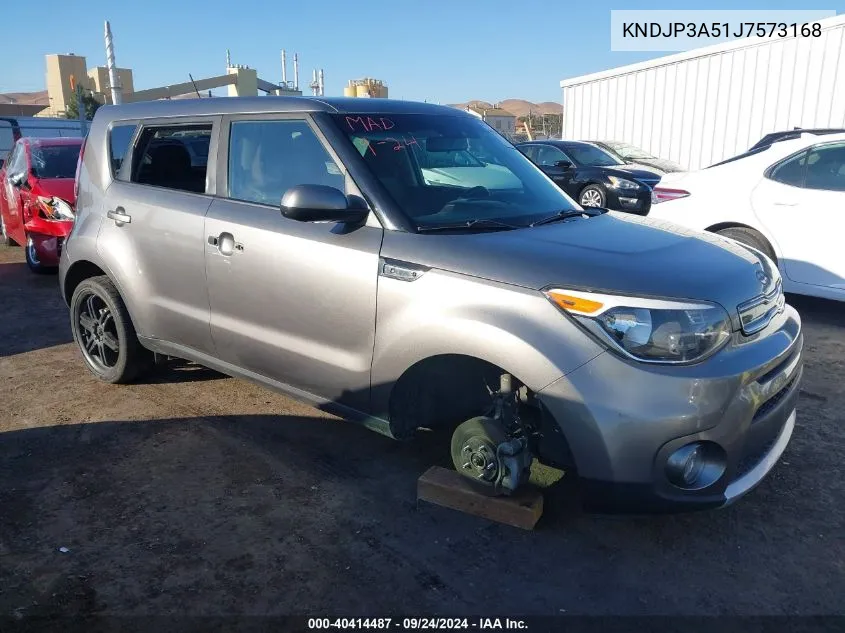 2018 Kia Soul + VIN: KNDJP3A51J7573168 Lot: 40414487