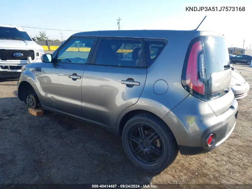 2018 Kia Soul + VIN: KNDJP3A51J7573168 Lot: 40414487