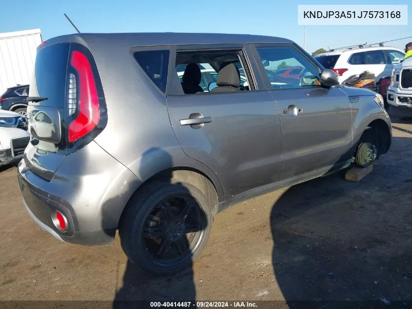 2018 Kia Soul + VIN: KNDJP3A51J7573168 Lot: 40414487