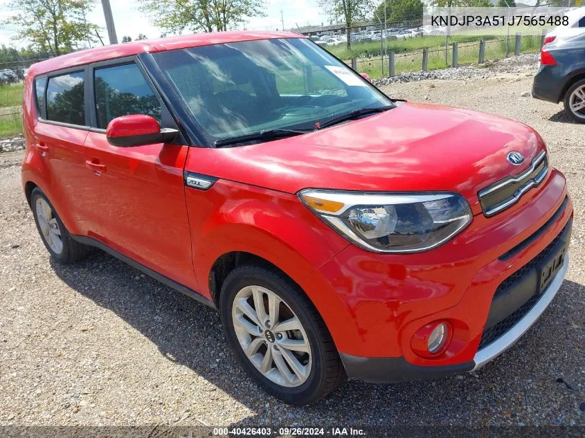 2018 Kia Soul + VIN: KNDJP3A51J7565488 Lot: 40426403