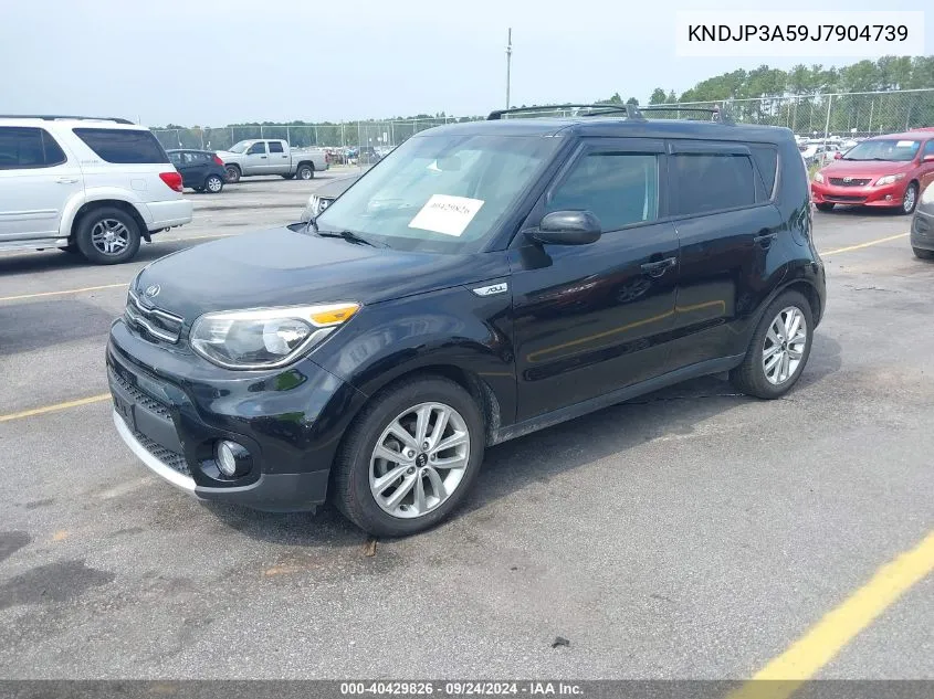 2018 Kia Soul + VIN: KNDJP3A59J7904739 Lot: 40429826