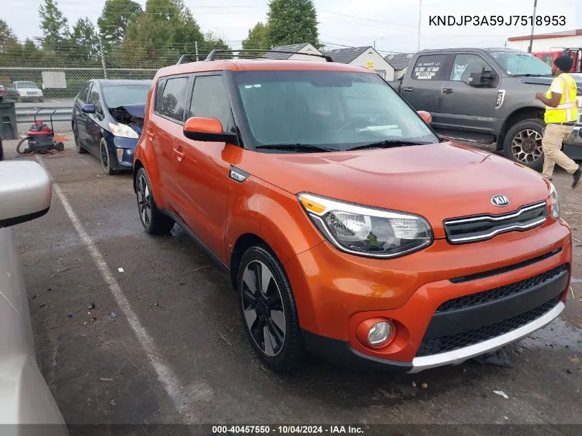 2018 Kia Soul + VIN: KNDJP3A59J7518953 Lot: 40457550