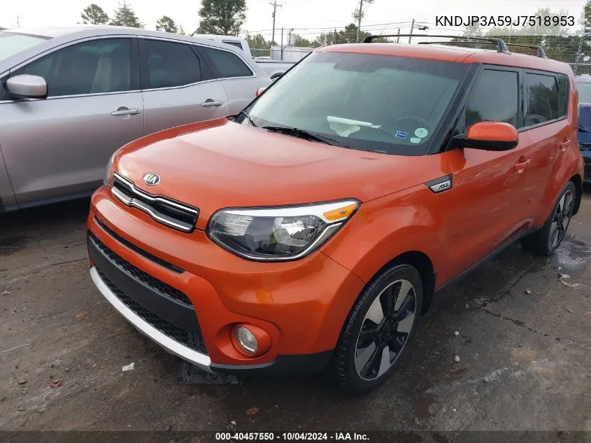 2018 Kia Soul + VIN: KNDJP3A59J7518953 Lot: 40457550