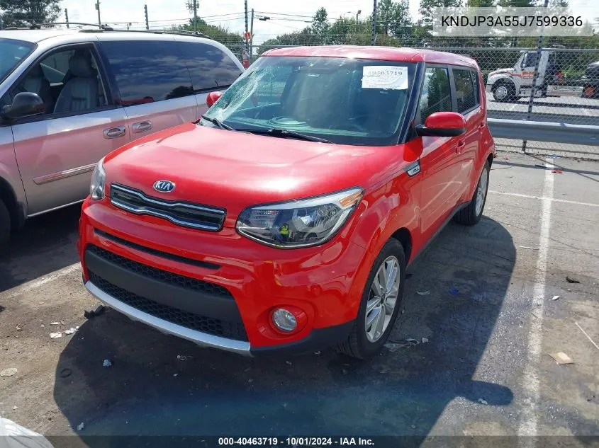 2018 Kia Soul + VIN: KNDJP3A55J7599336 Lot: 40463719