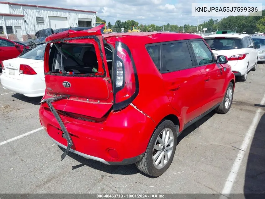 2018 Kia Soul + VIN: KNDJP3A55J7599336 Lot: 40463719