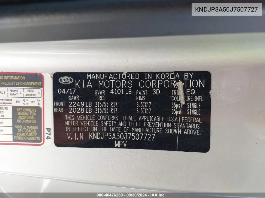 KNDJP3A50J7507727 2018 Kia Soul +