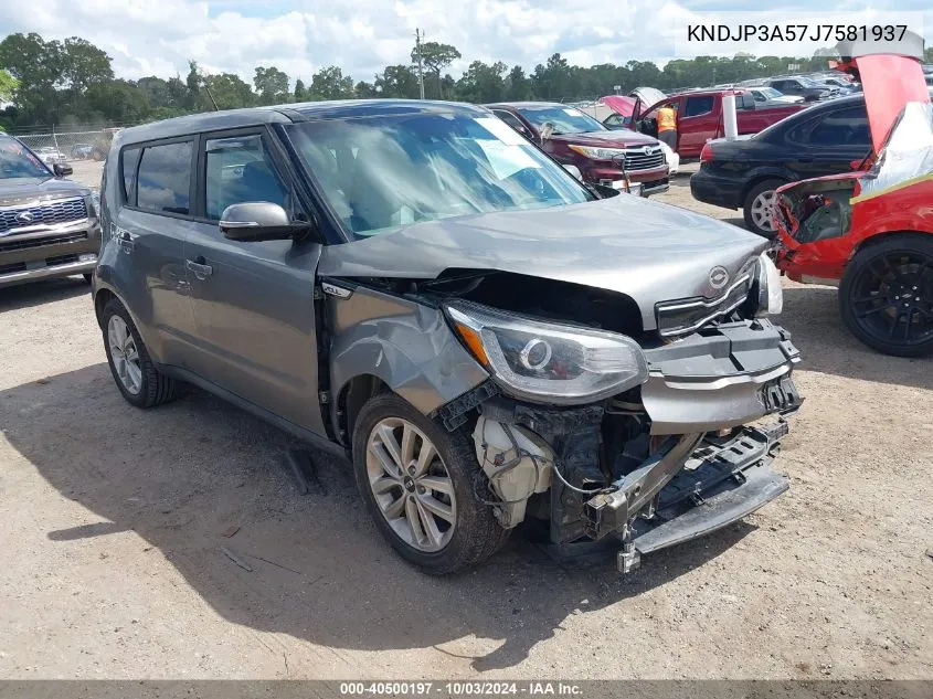 2018 Kia Soul + VIN: KNDJP3A57J7581937 Lot: 40500197