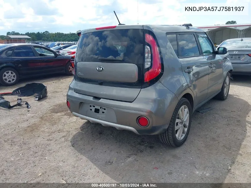 2018 Kia Soul + VIN: KNDJP3A57J7581937 Lot: 40500197