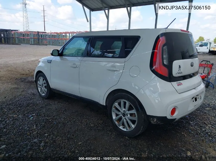 2018 Kia Soul + VIN: KNDJP3A5XJ7506150 Lot: 40534012