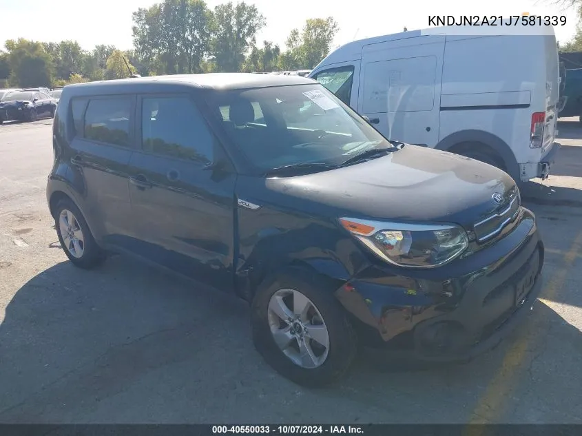 2018 Kia Soul VIN: KNDJN2A21J7581339 Lot: 40550033