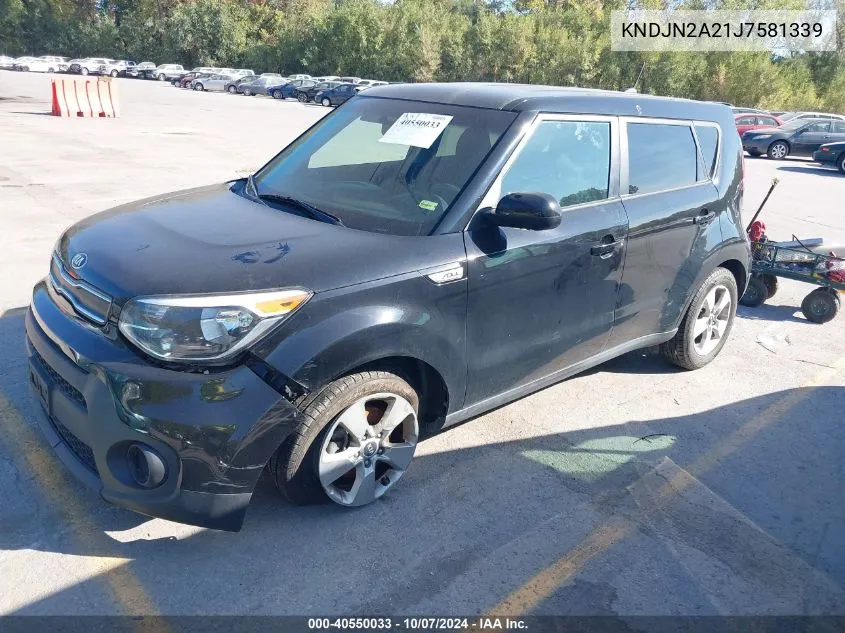 2018 Kia Soul VIN: KNDJN2A21J7581339 Lot: 40550033