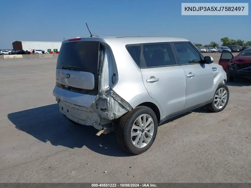 2018 Kia Soul + VIN: KNDJP3A5XJ7582497 Lot: 40551222