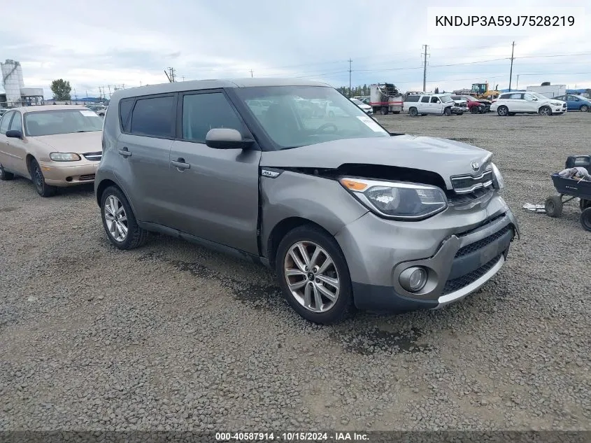 2018 Kia Soul + VIN: KNDJP3A59J7528219 Lot: 40587914