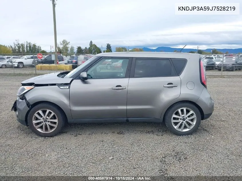 2018 Kia Soul + VIN: KNDJP3A59J7528219 Lot: 40587914