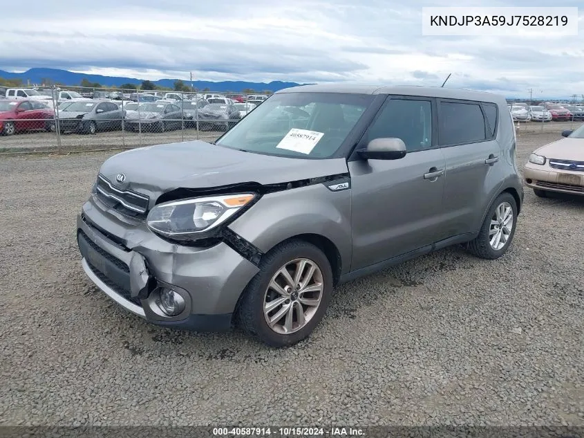 2018 Kia Soul + VIN: KNDJP3A59J7528219 Lot: 40587914