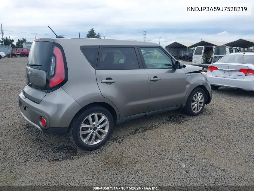 2018 Kia Soul + VIN: KNDJP3A59J7528219 Lot: 40587914