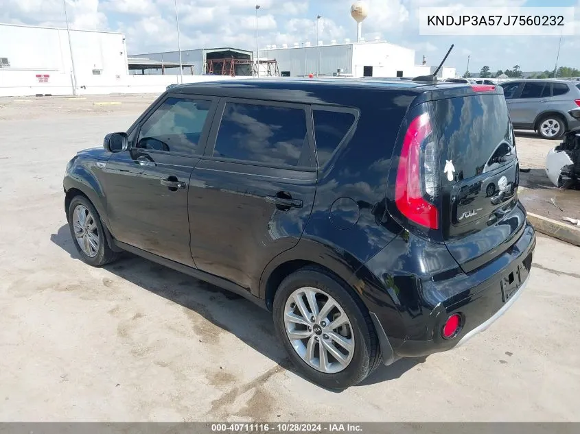 2018 Kia Soul + VIN: KNDJP3A57J7560232 Lot: 40711116