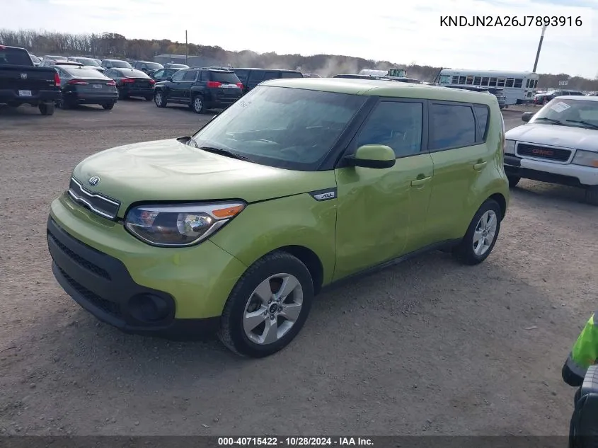 2018 Kia Soul VIN: KNDJN2A26J7893916 Lot: 40715422