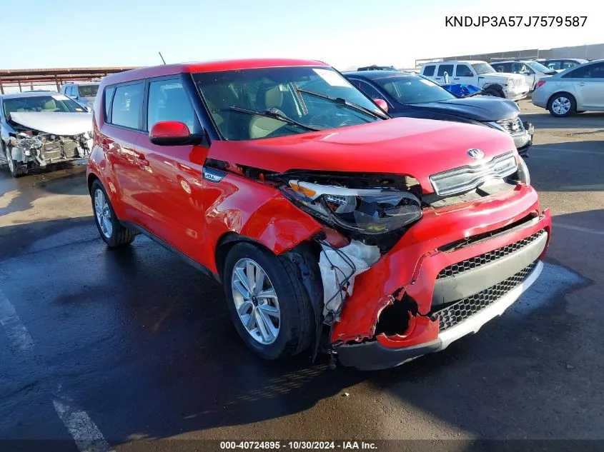 2018 Kia Soul + VIN: KNDJP3A57J7579587 Lot: 40724895