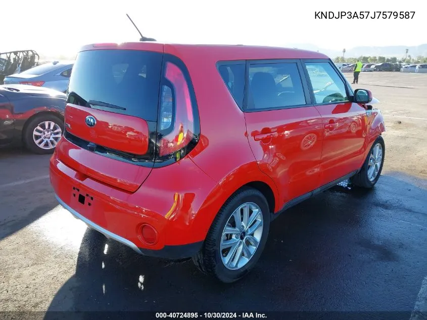 2018 Kia Soul + VIN: KNDJP3A57J7579587 Lot: 40724895