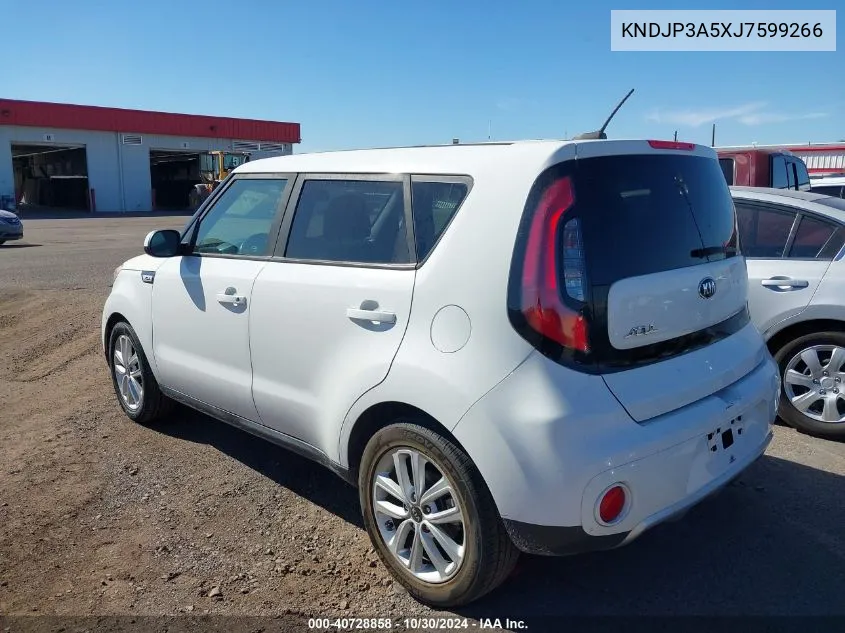 2018 Kia Soul + VIN: KNDJP3A5XJ7599266 Lot: 40728858