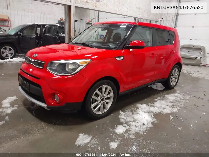 2018 Kia Soul + VIN: KNDJP3A54J7576520 Lot: 40766991